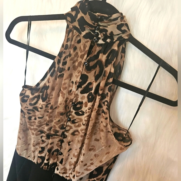 Zara Classic Halter Choker Leopard Print Mini Dress - Picture 4 of 6